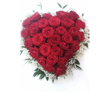 Cuore di rose rosse